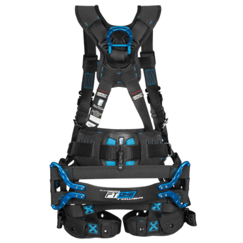 Falltech Carbon FT-One 6D Tower Climber Full Body Harness, Tongue Buckle Leg Adjustments from Columbia Safety